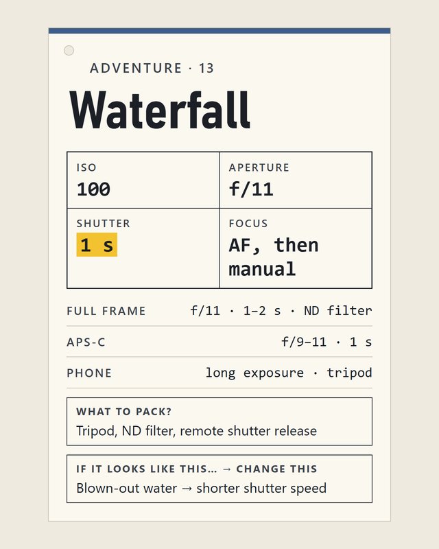 Adventure 13, Waterfall